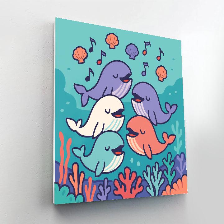 Coral Choir Whales paint by color