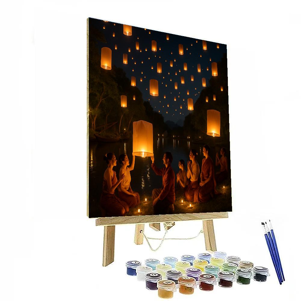 Lantern Festival River Release In Thailand Paint by numbers kits