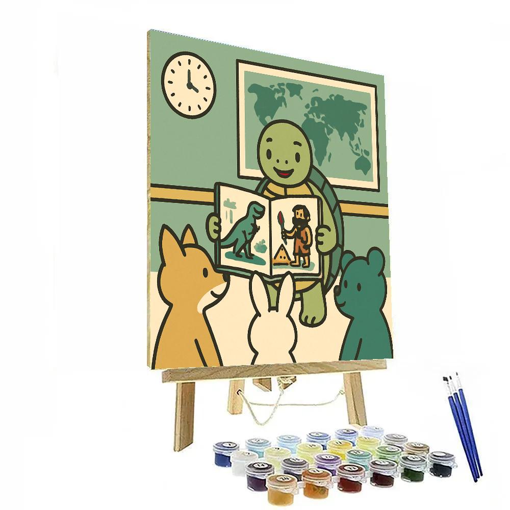 Time-Traveling Turtle School paint by number