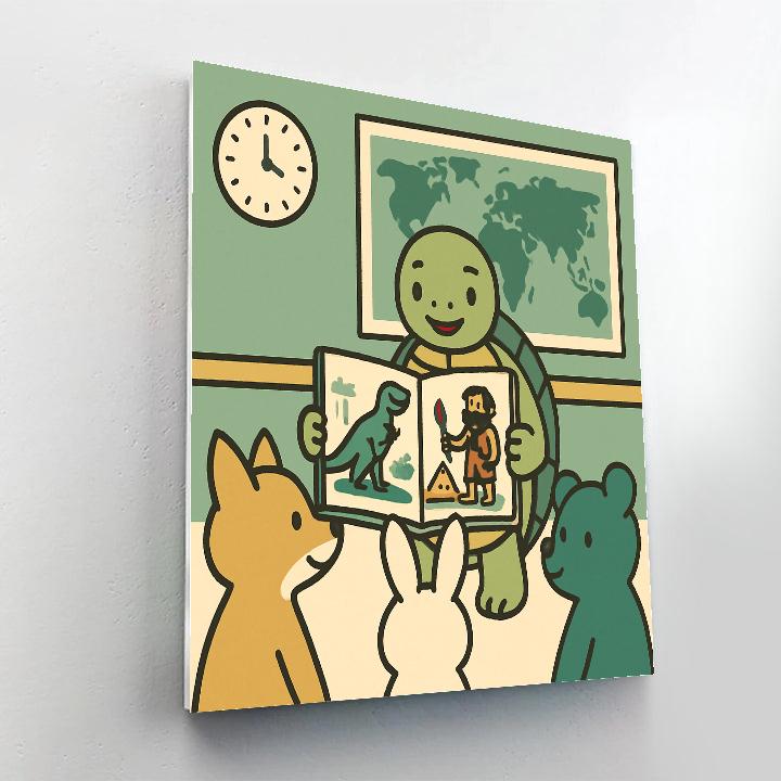 Time-Traveling Turtle School paint by number