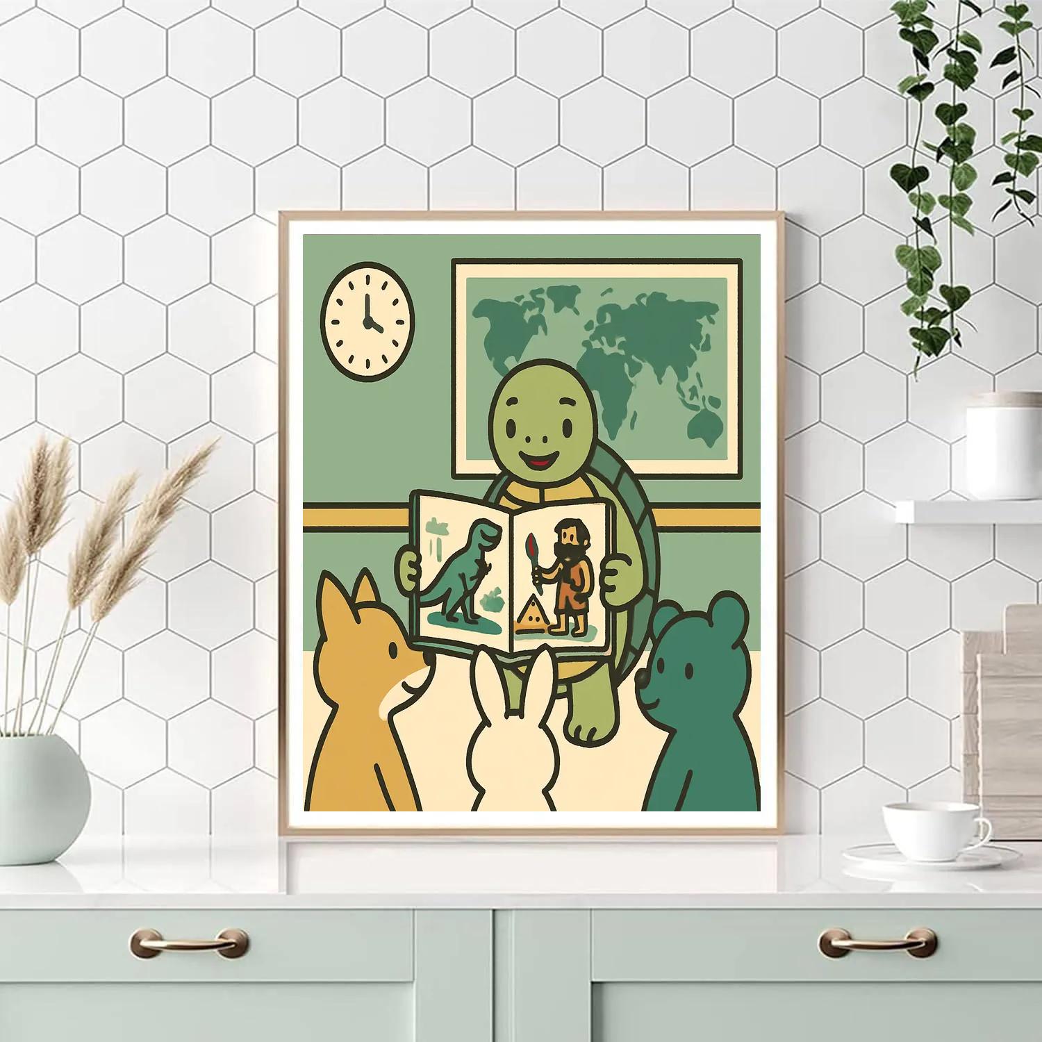 Time-Traveling Turtle School paint by number