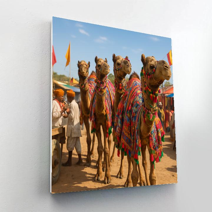 Pushkar Camel Fair Camel Market paint by color