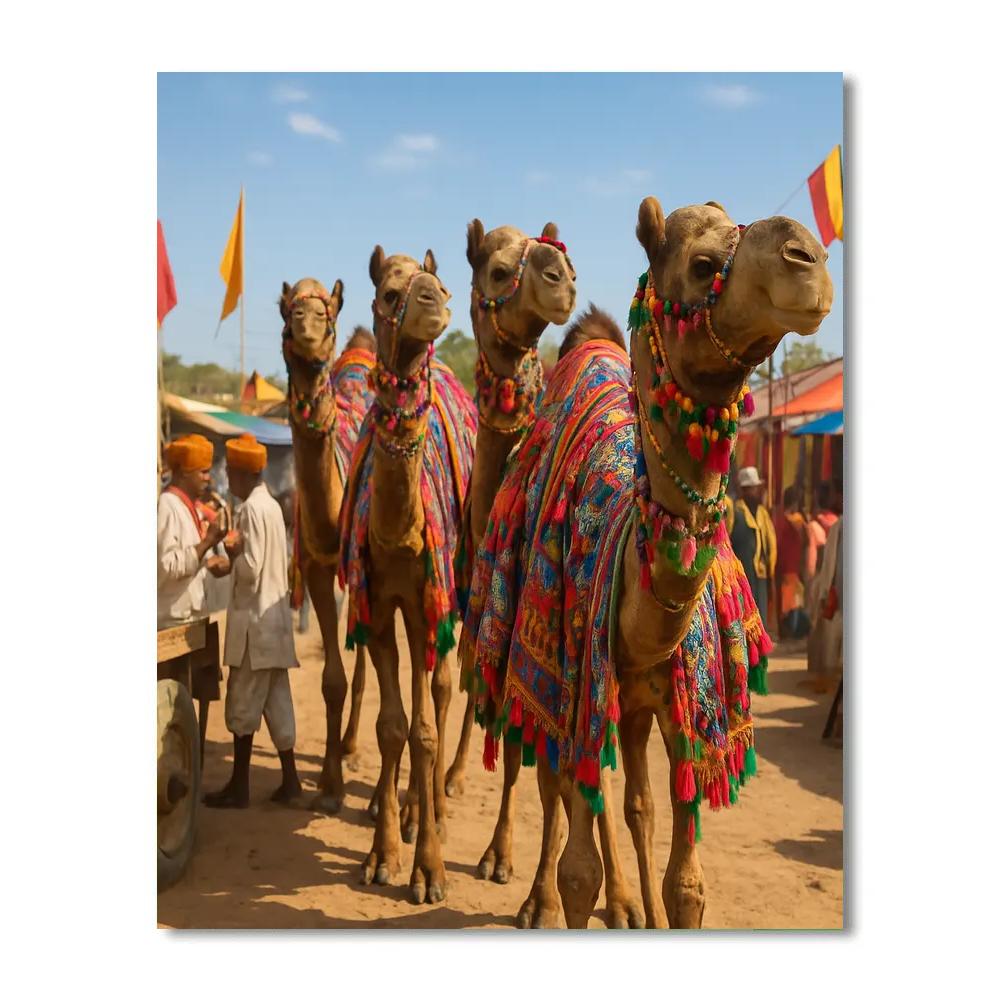 Pushkar Camel Fair Camel Market paint by color