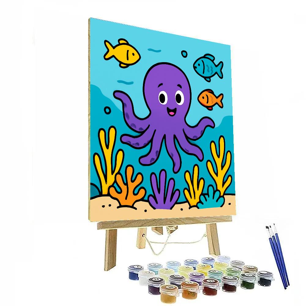 Underwater Adventure With A Playful Octopus paint by number