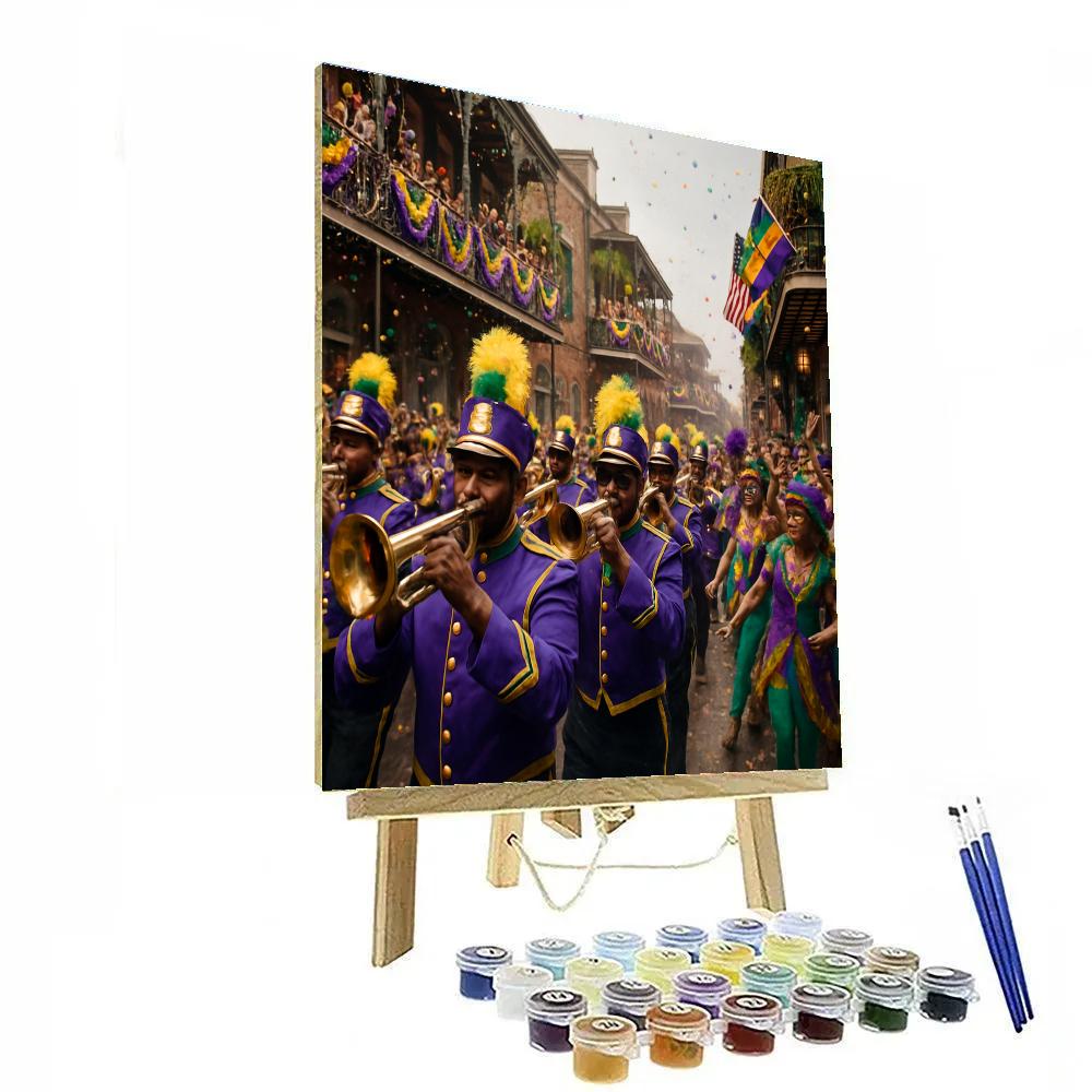 Mardi Gras Street Parade In New Orleans Number painting