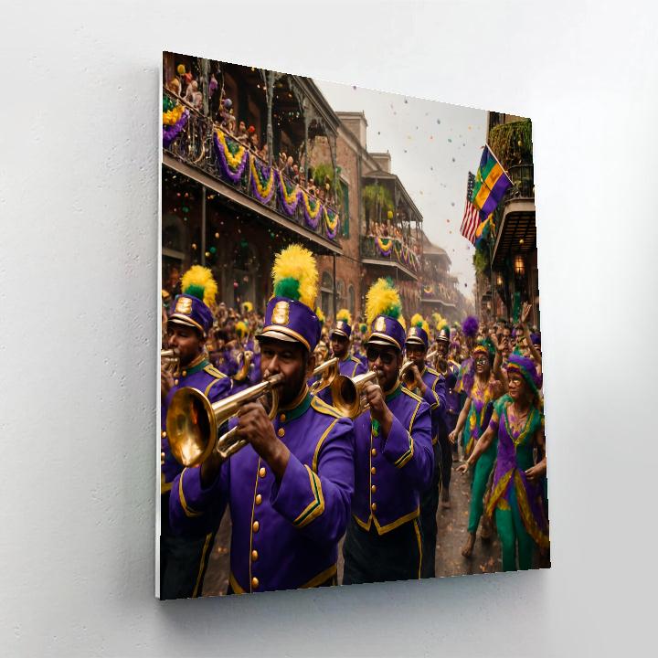Mardi Gras Street Parade In New Orleans Number painting