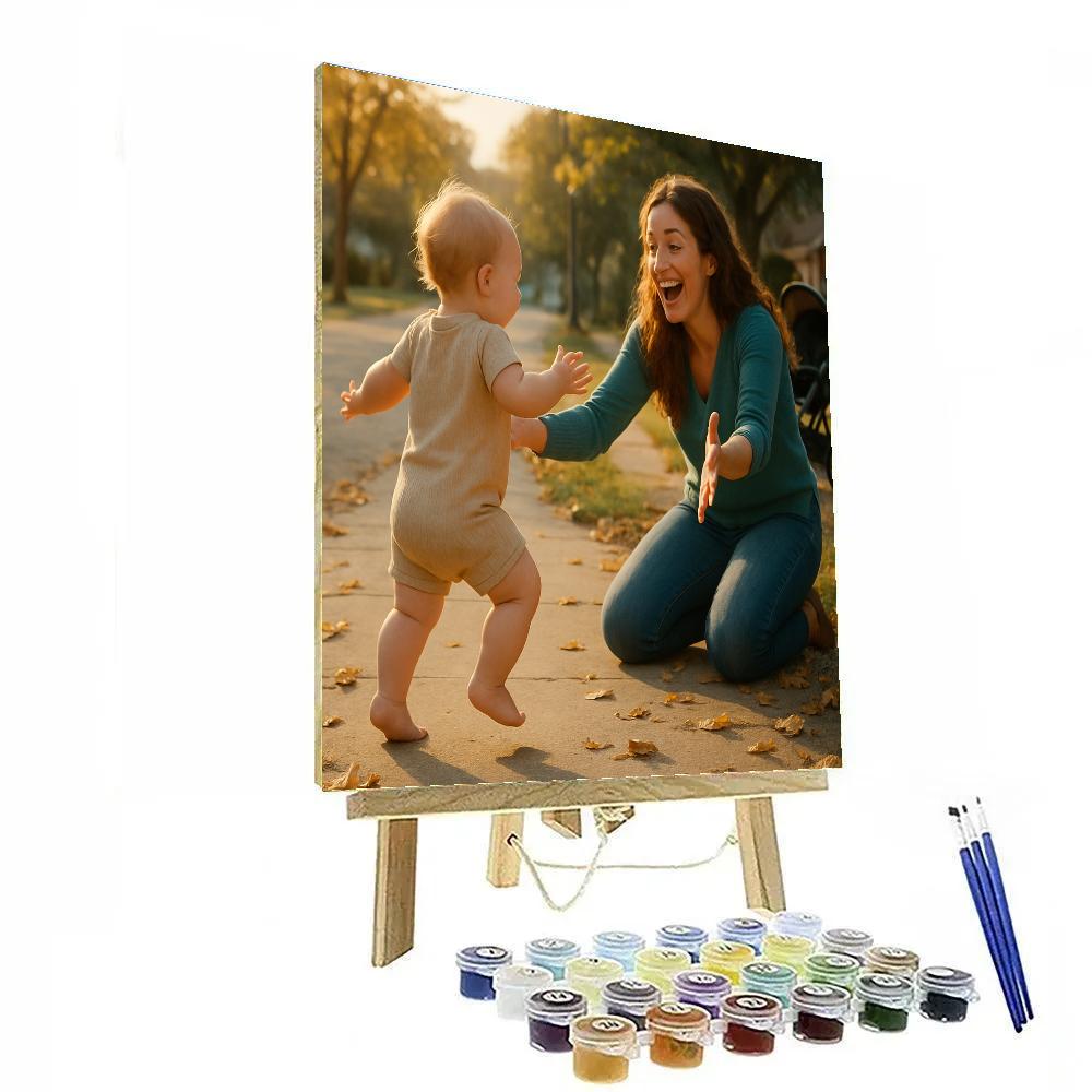 First Steps On Sunlit Pavement paint by number