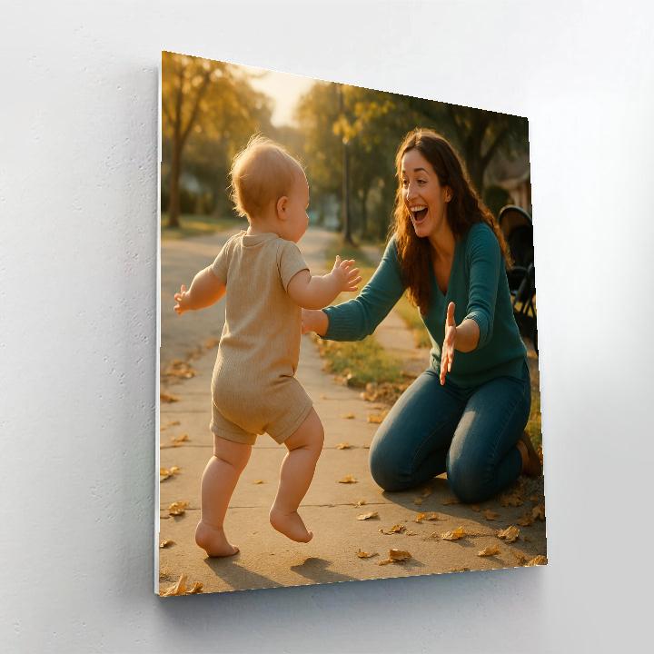 First Steps On Sunlit Pavement paint by number