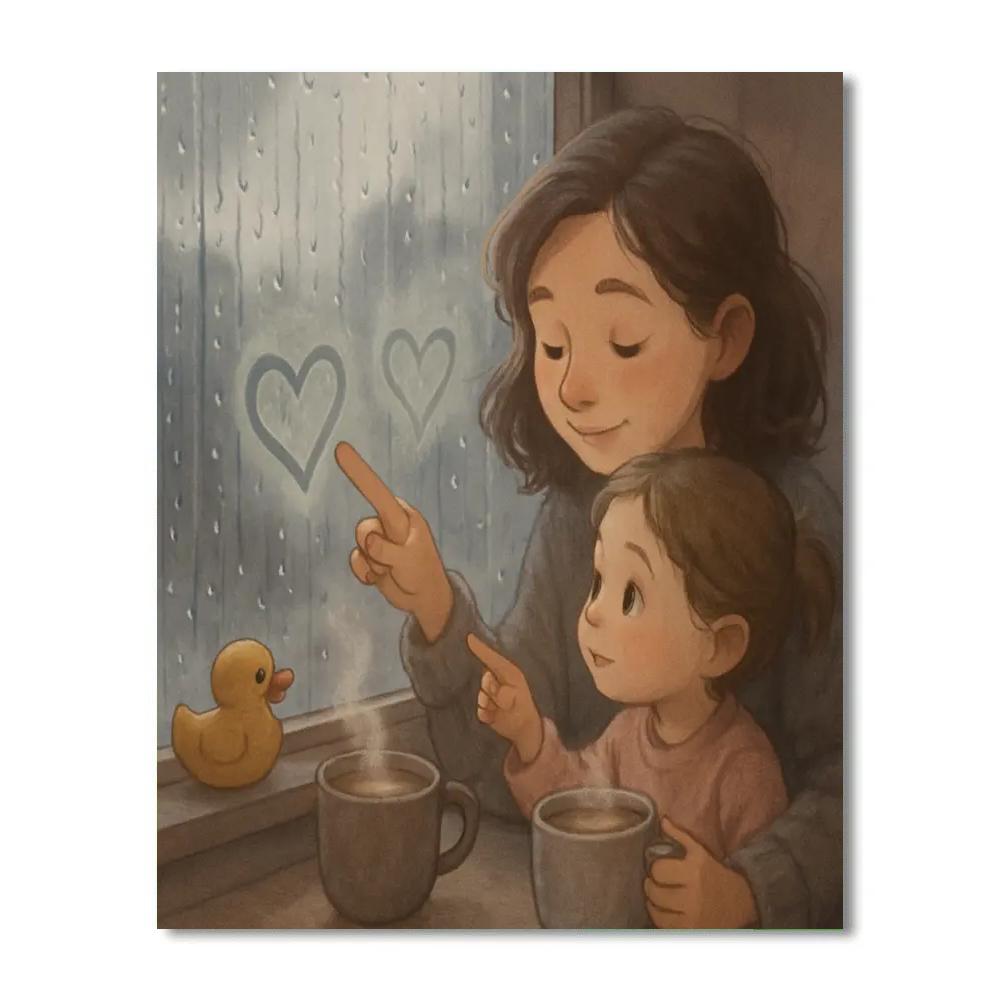 Rainy Day Window Drawing paint by numbers