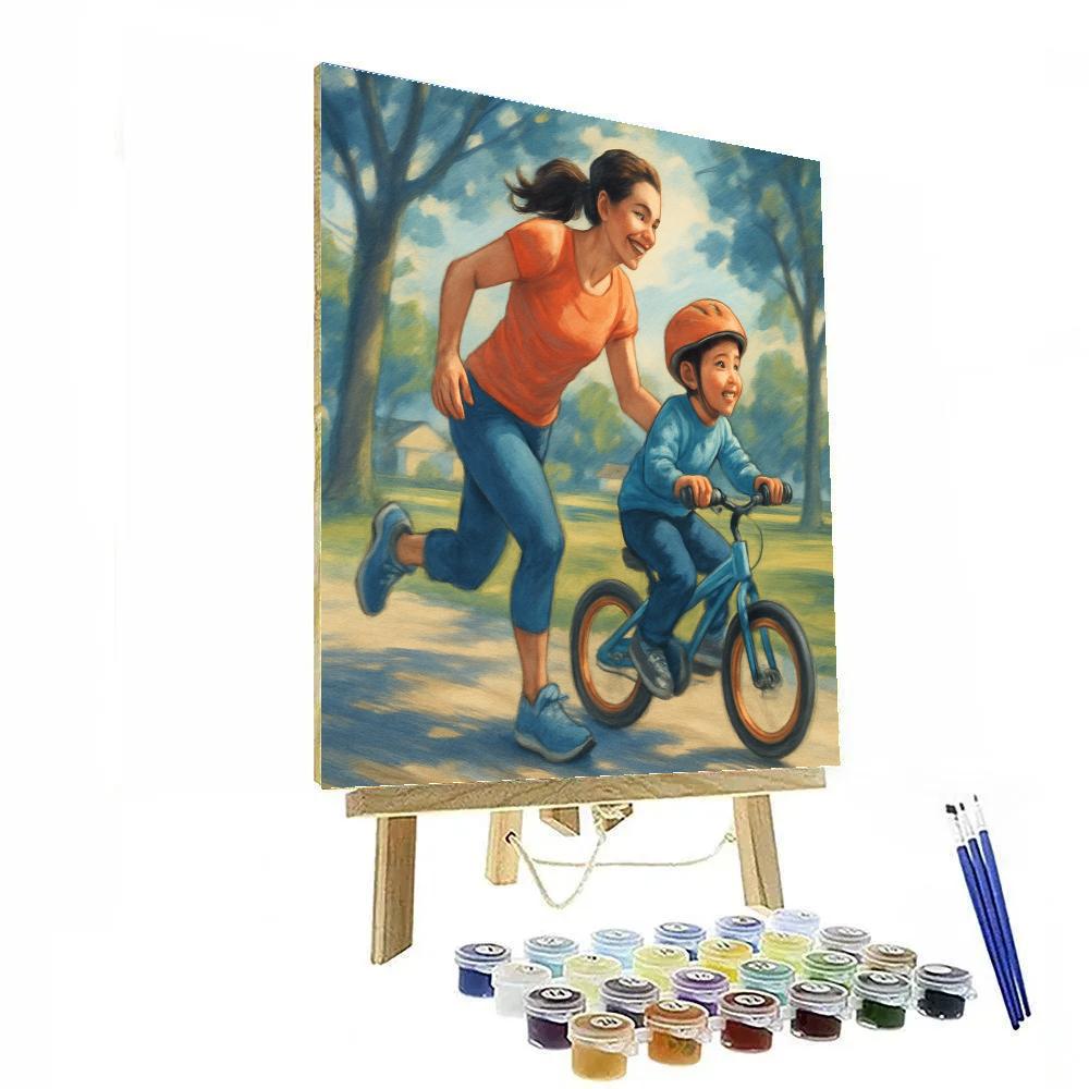 Bike Ride With Training Wheels Paint by numbers kits