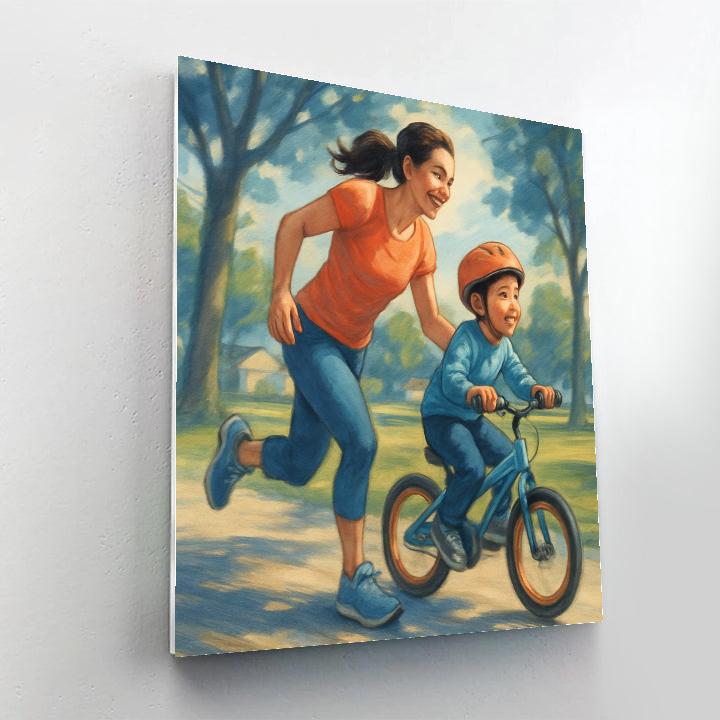 Bike Ride With Training Wheels Paint by numbers kits