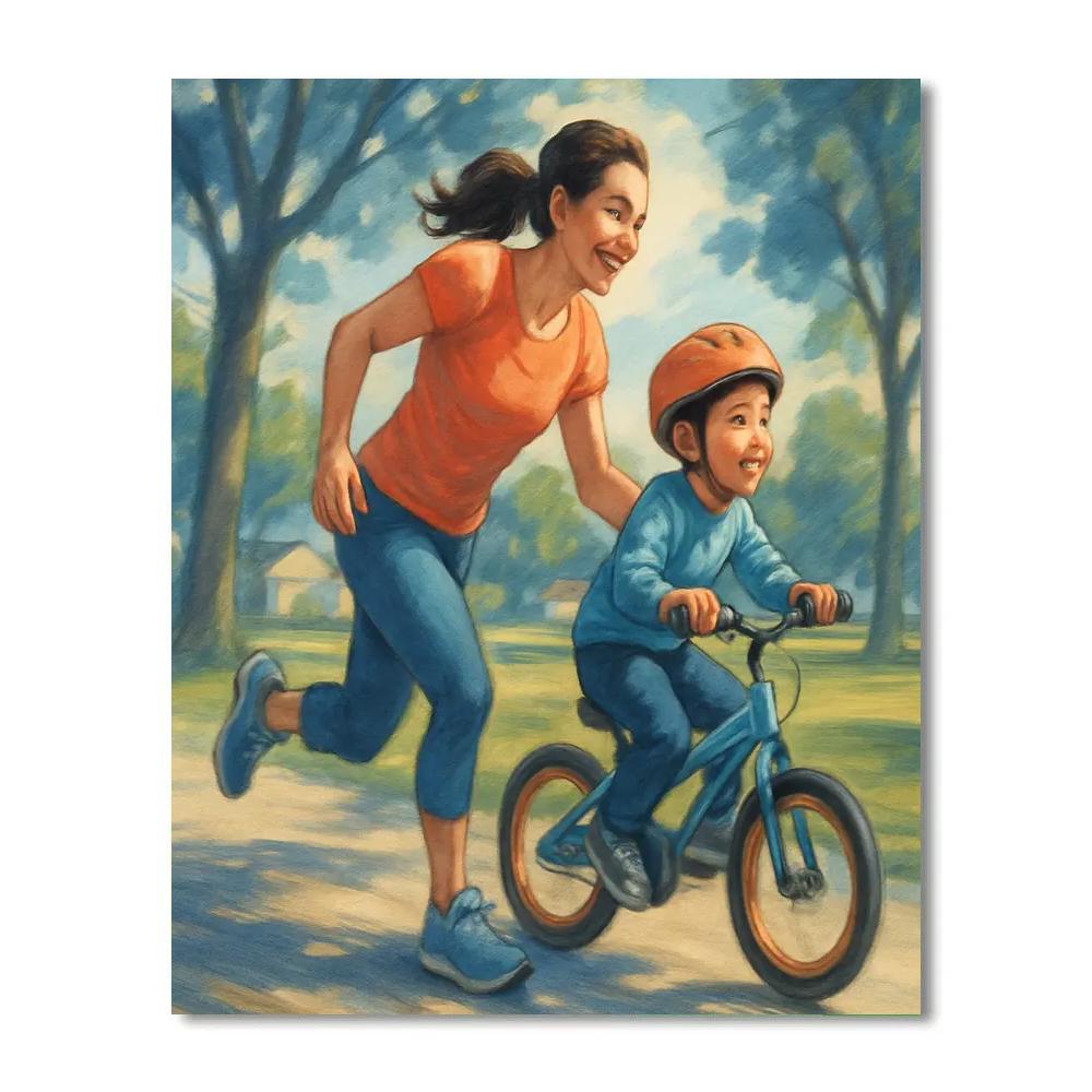 Bike Ride With Training Wheels Paint by numbers kits