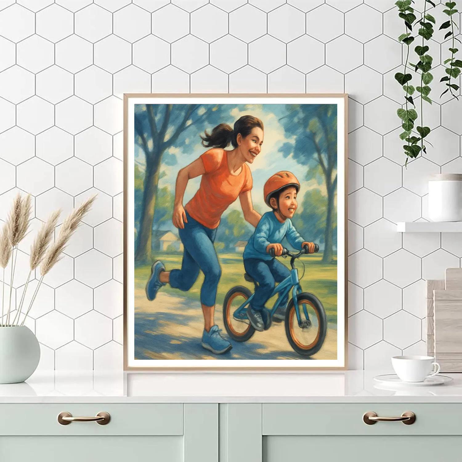 Bike Ride With Training Wheels Paint by numbers kits
