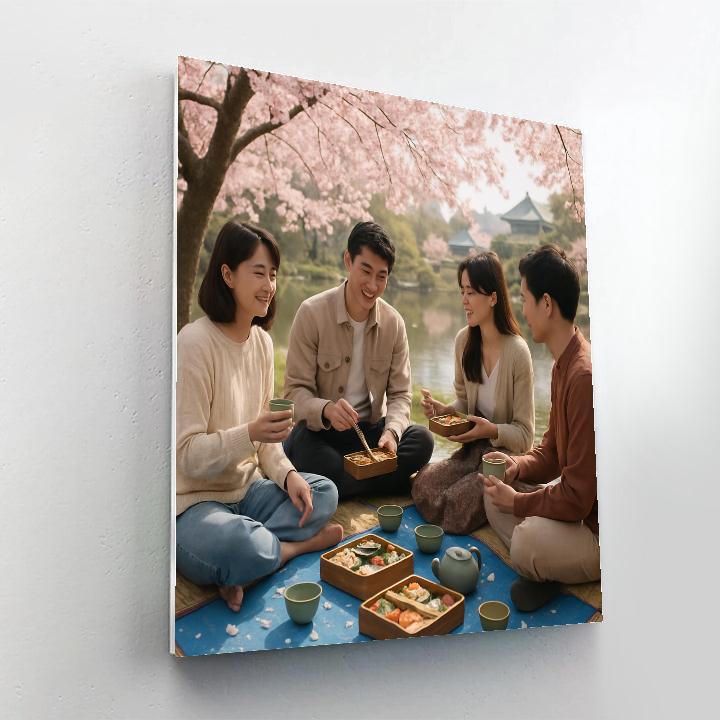 Hanami Cherry Blossom Viewing In Japan Paint by numbers kits