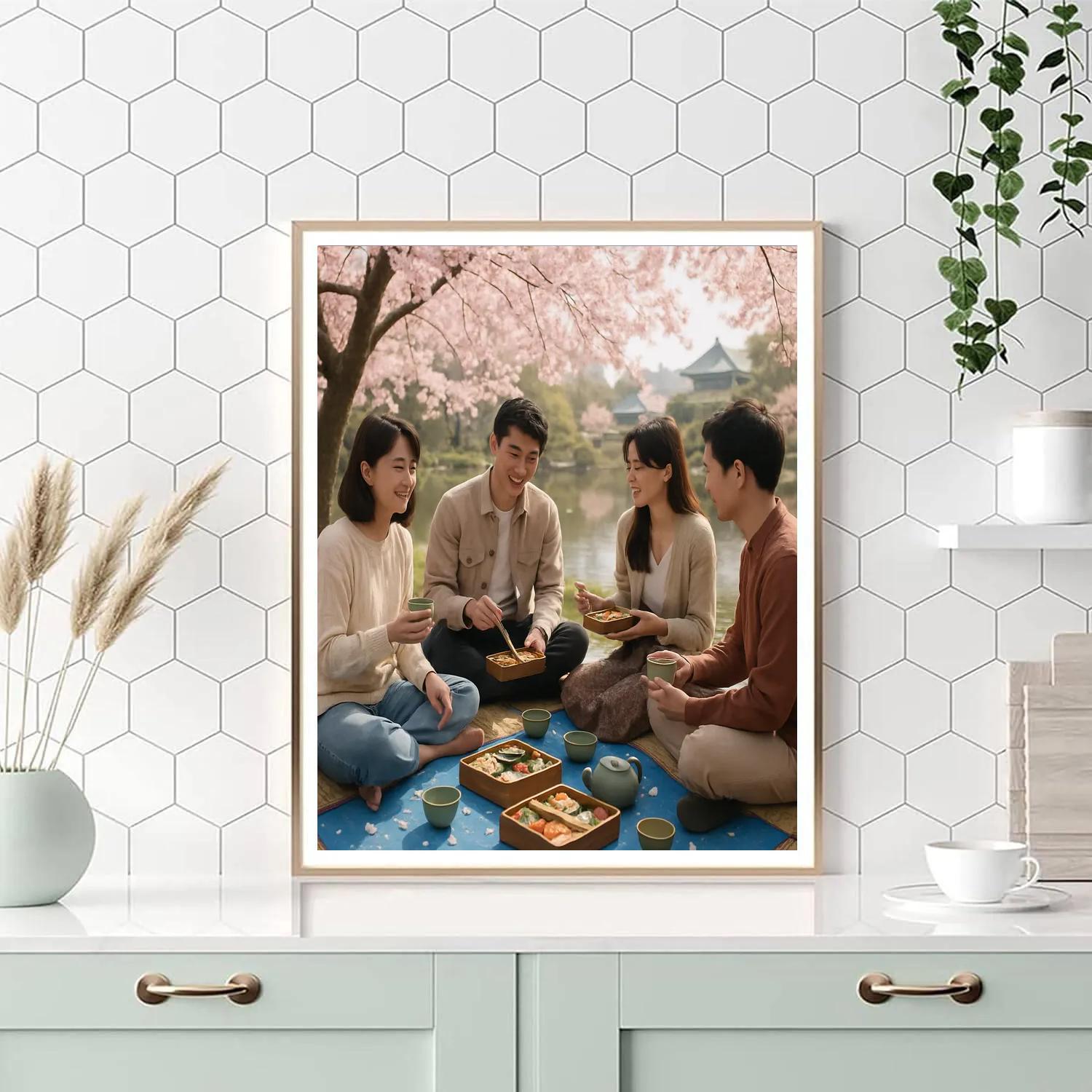 Hanami Cherry Blossom Viewing In Japan Paint by numbers kits