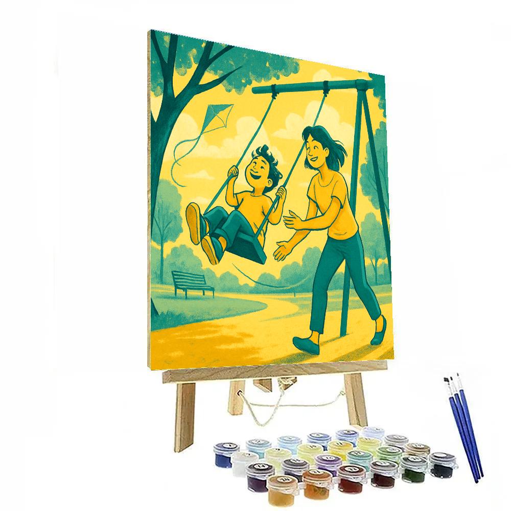 Swing At The Park Together paint by numbers