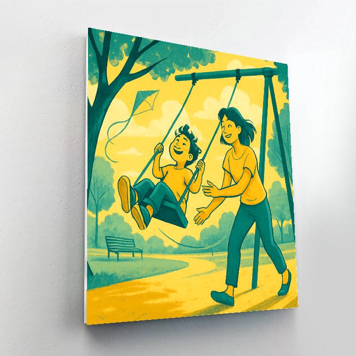 Swing At The Park Together paint by numbers
