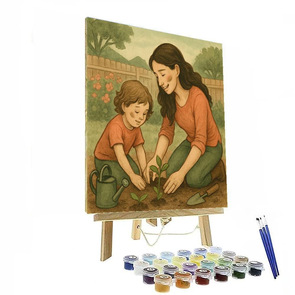Quiet Garden Planting Session Painting by numbers kit