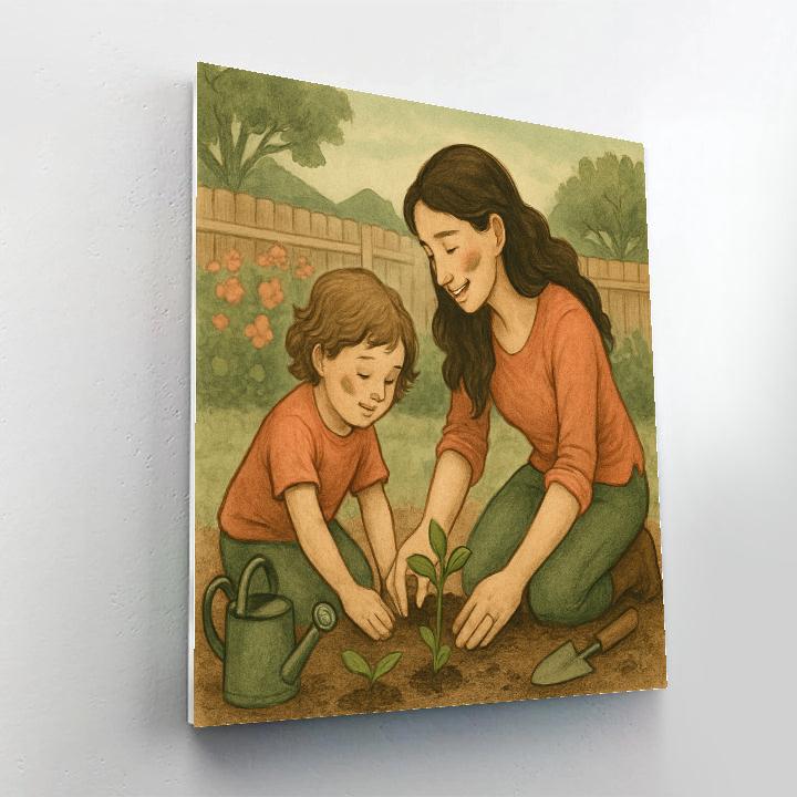 Quiet Garden Planting Session Painting by numbers kit