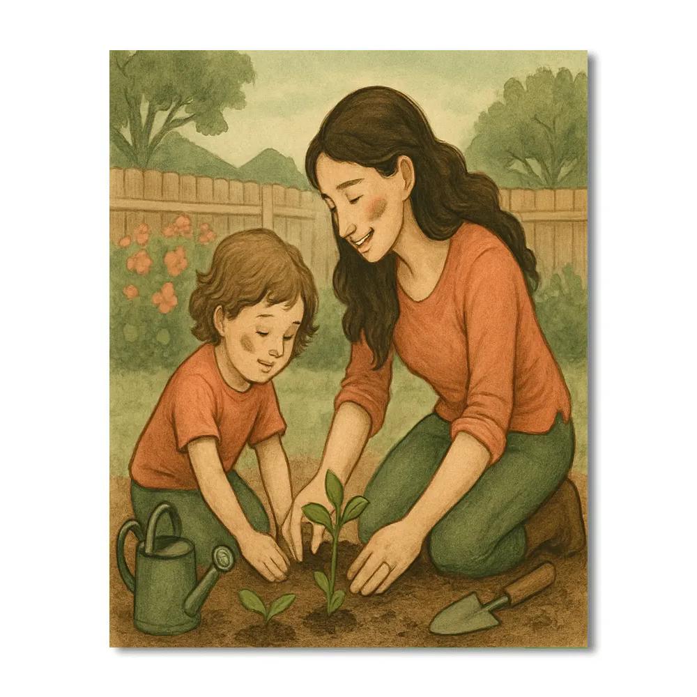 Quiet Garden Planting Session Painting by numbers kit
