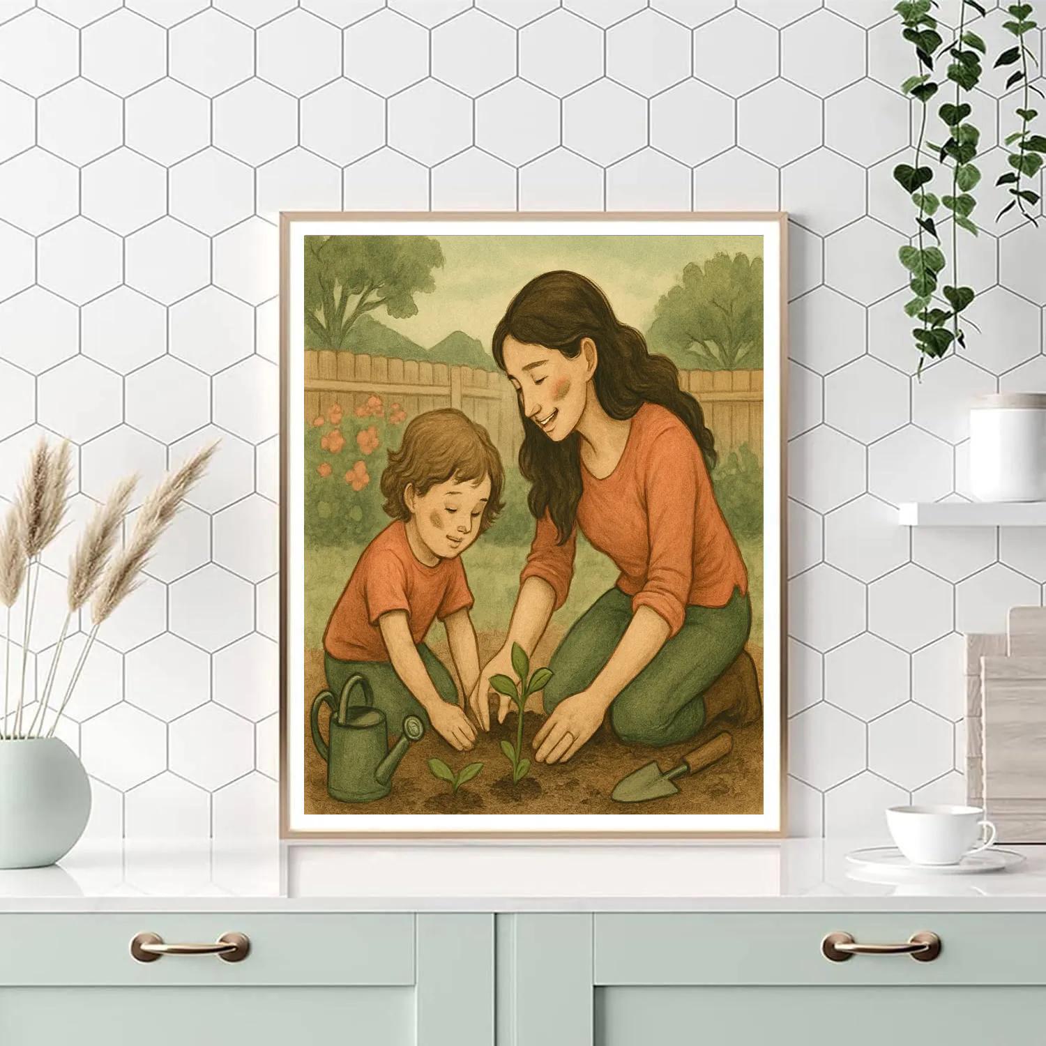 Quiet Garden Planting Session Painting by numbers kit