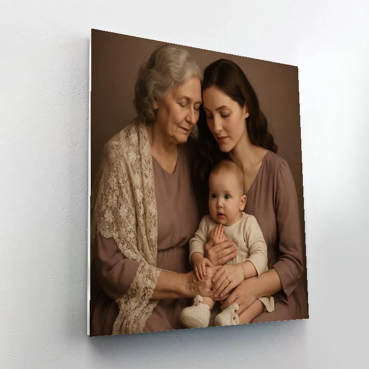 Grandma And Mother Generations Portrait Paint by numbers art