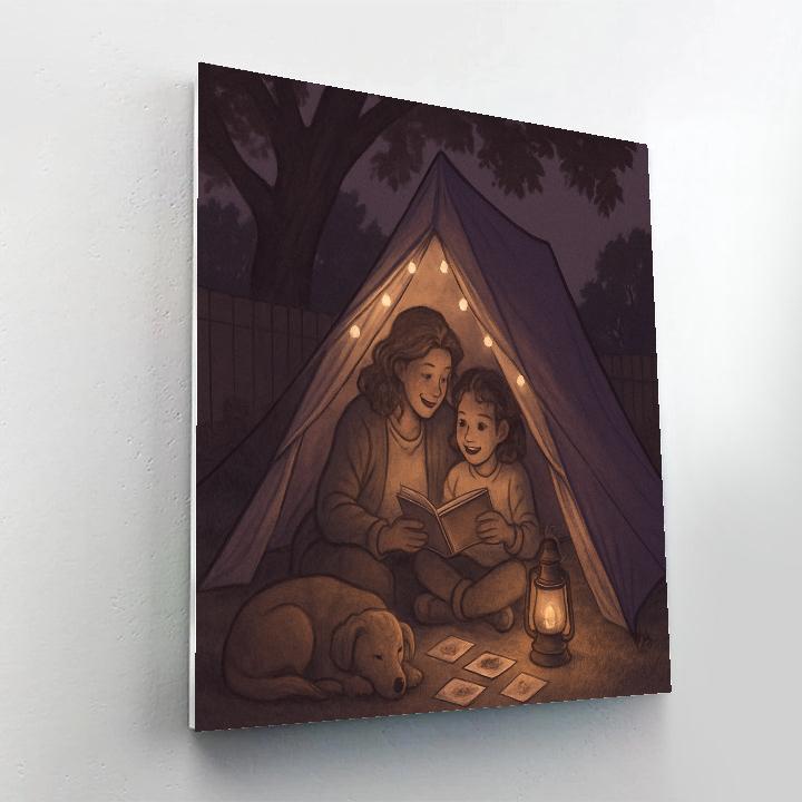 Backyard Camping Story Circle paint by number