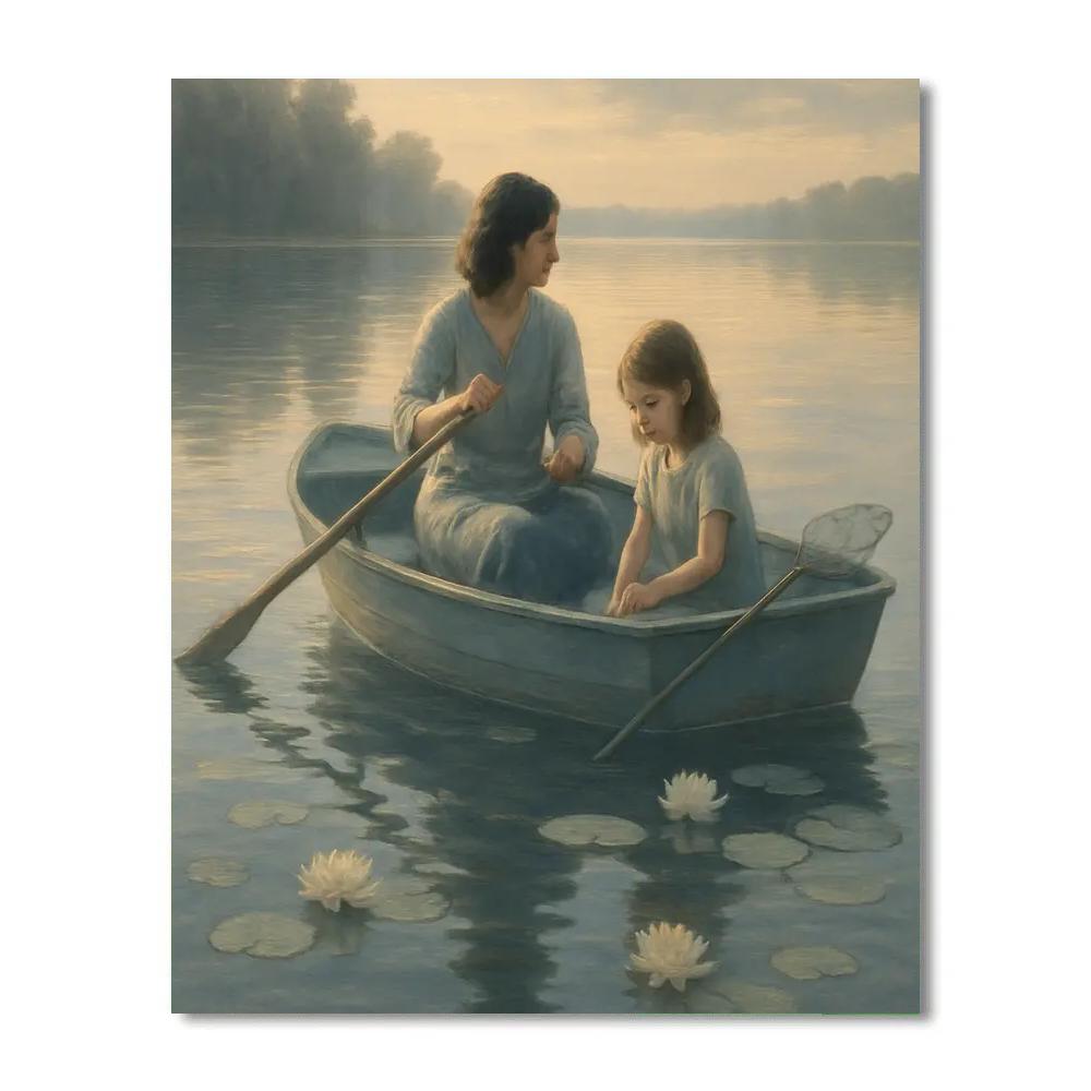 Floatboat Afternoon On The Lake paint by numbers