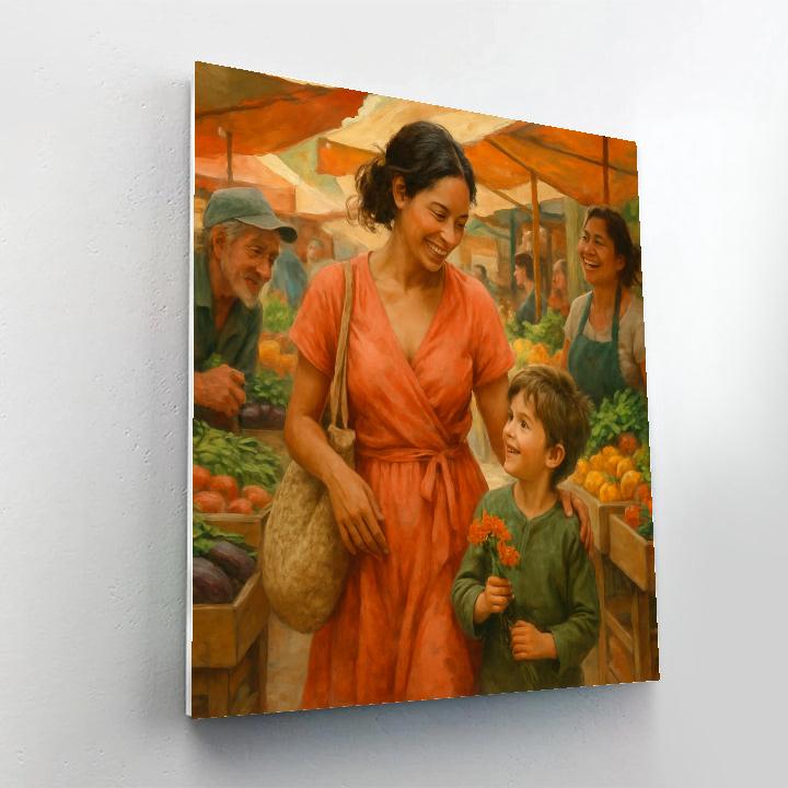 Market Morning Hand In Hand paint by numbers