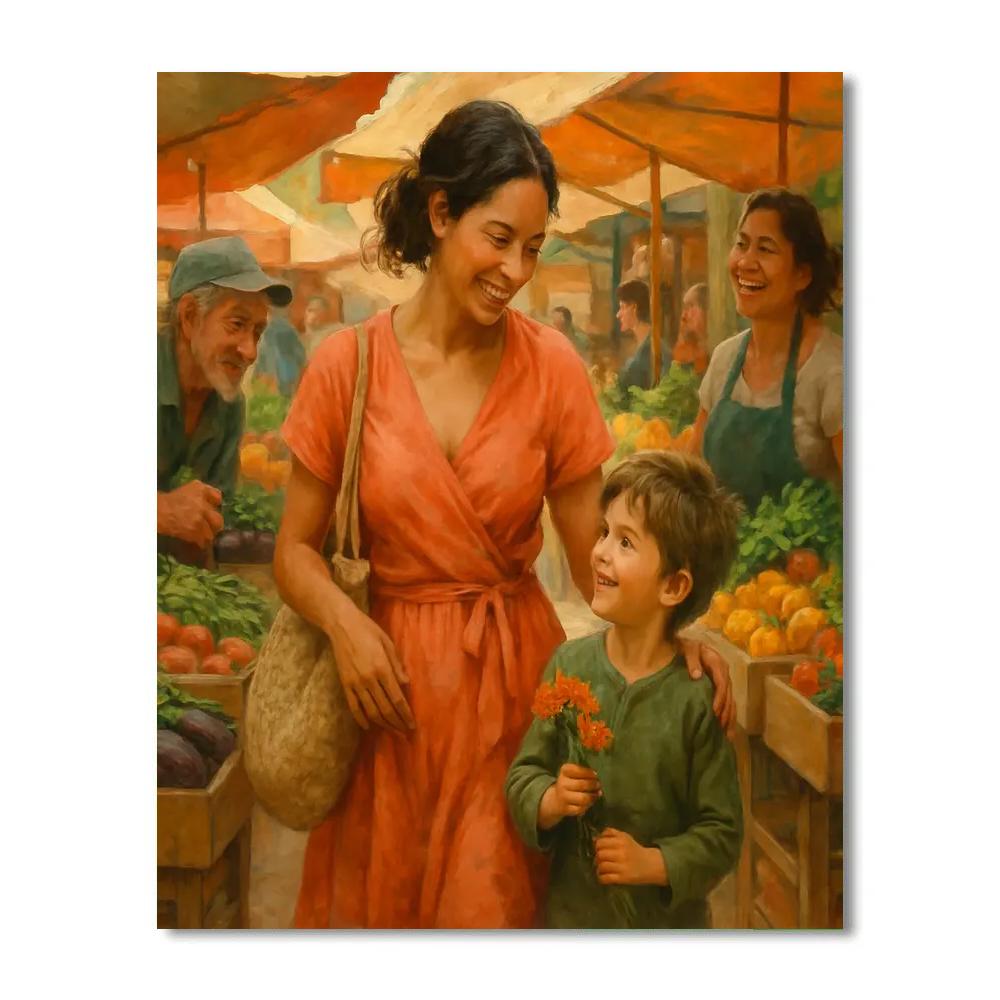 Market Morning Hand In Hand paint by numbers