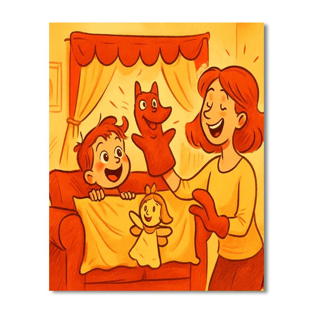 Puppet Theater Cheer Paint by numbers kits