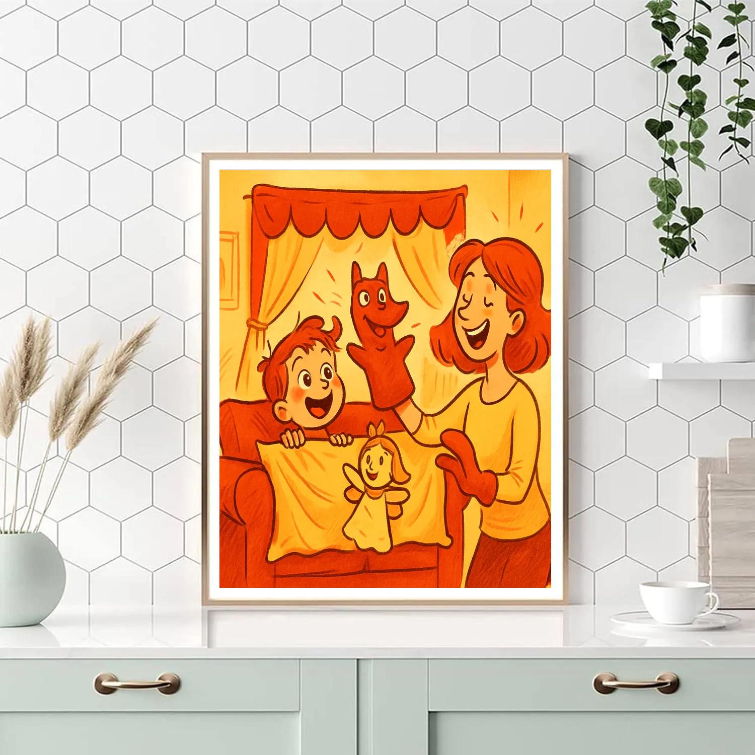 Puppet Theater Cheer Paint by numbers kits