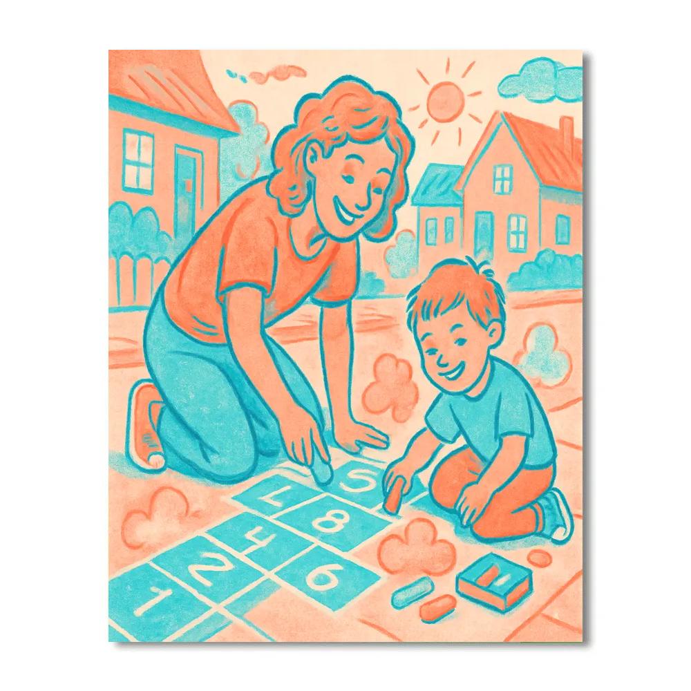 Chalk Drawing On Sidewalk Paint by numbers kits