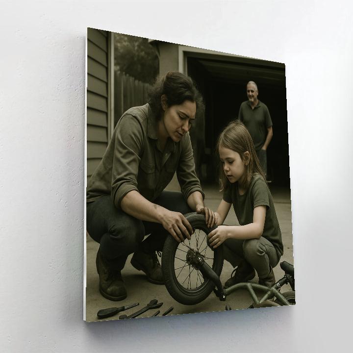 Bike Repair Between Generations paint by number