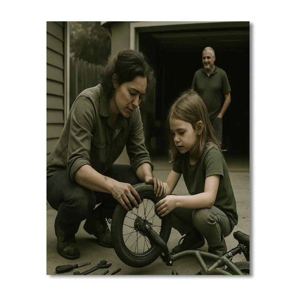 Bike Repair Between Generations paint by number