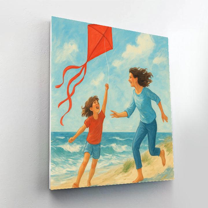 Seaside Kite Lesson Number painting