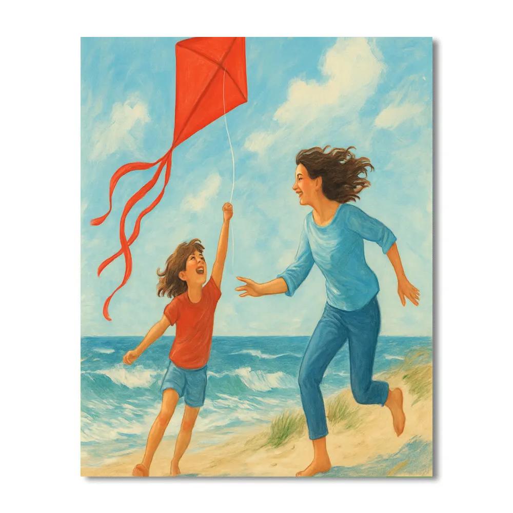 Seaside Kite Lesson Number painting