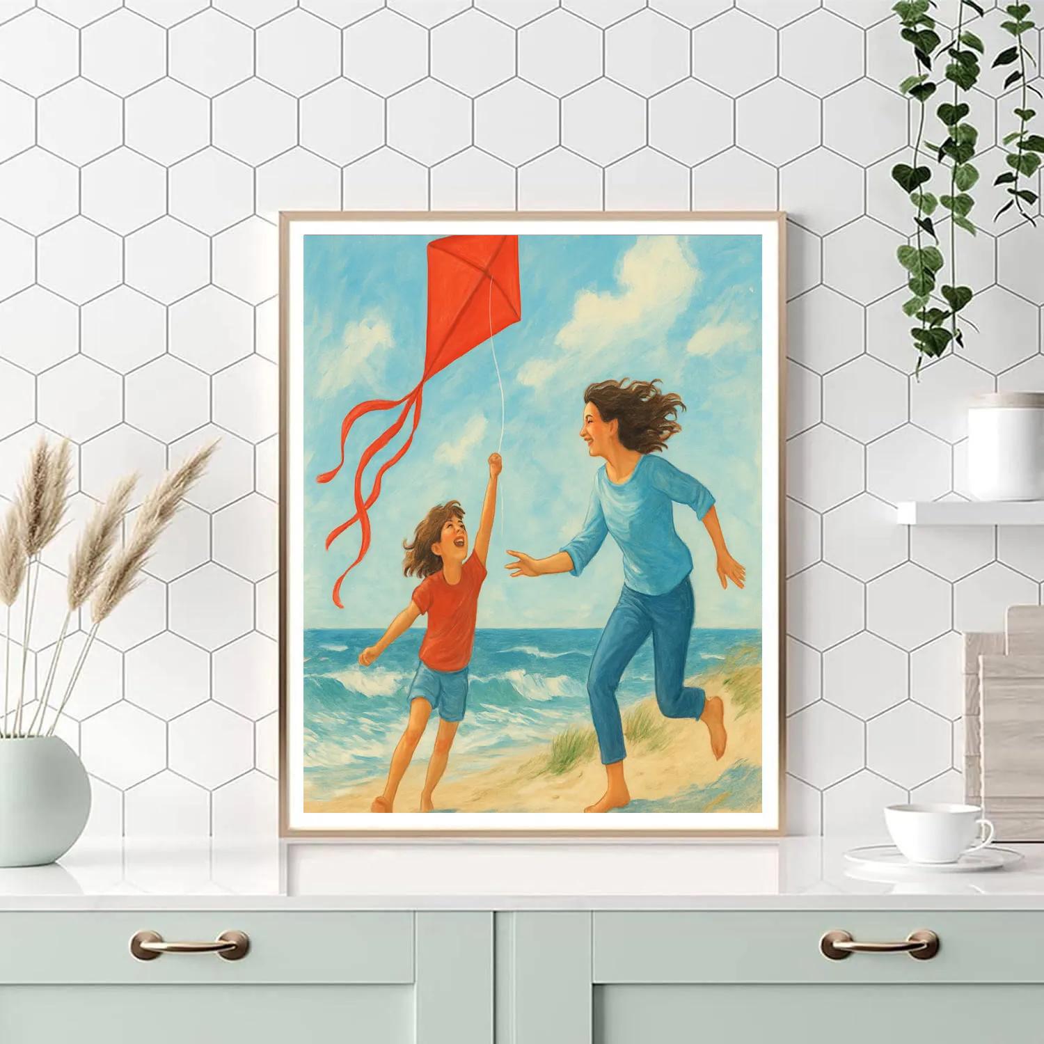 Seaside Kite Lesson Number painting