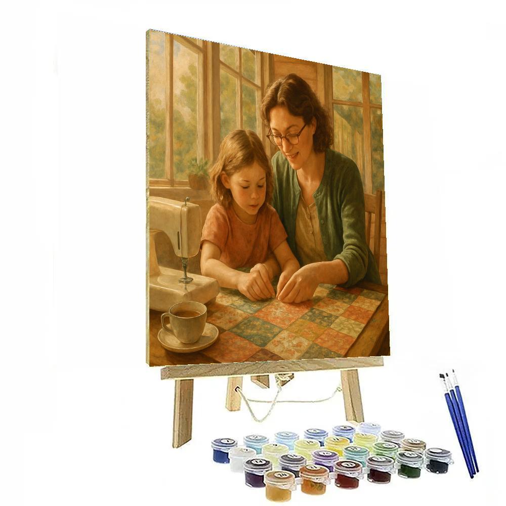 Sunroom Quilt Sewing Afternoon paint by numbers