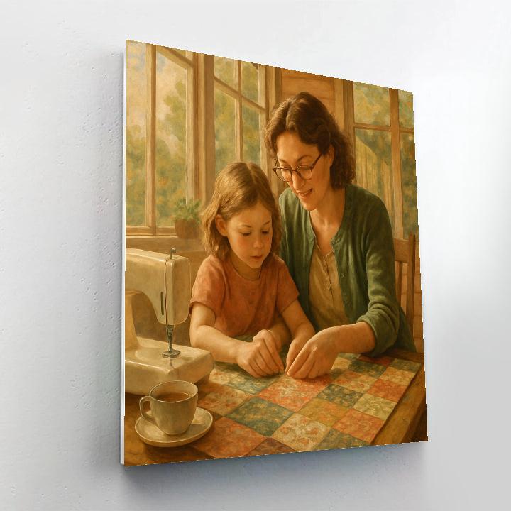 Sunroom Quilt Sewing Afternoon paint by numbers