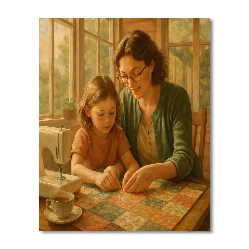 Sunroom Quilt Sewing Afternoon paint by numbers