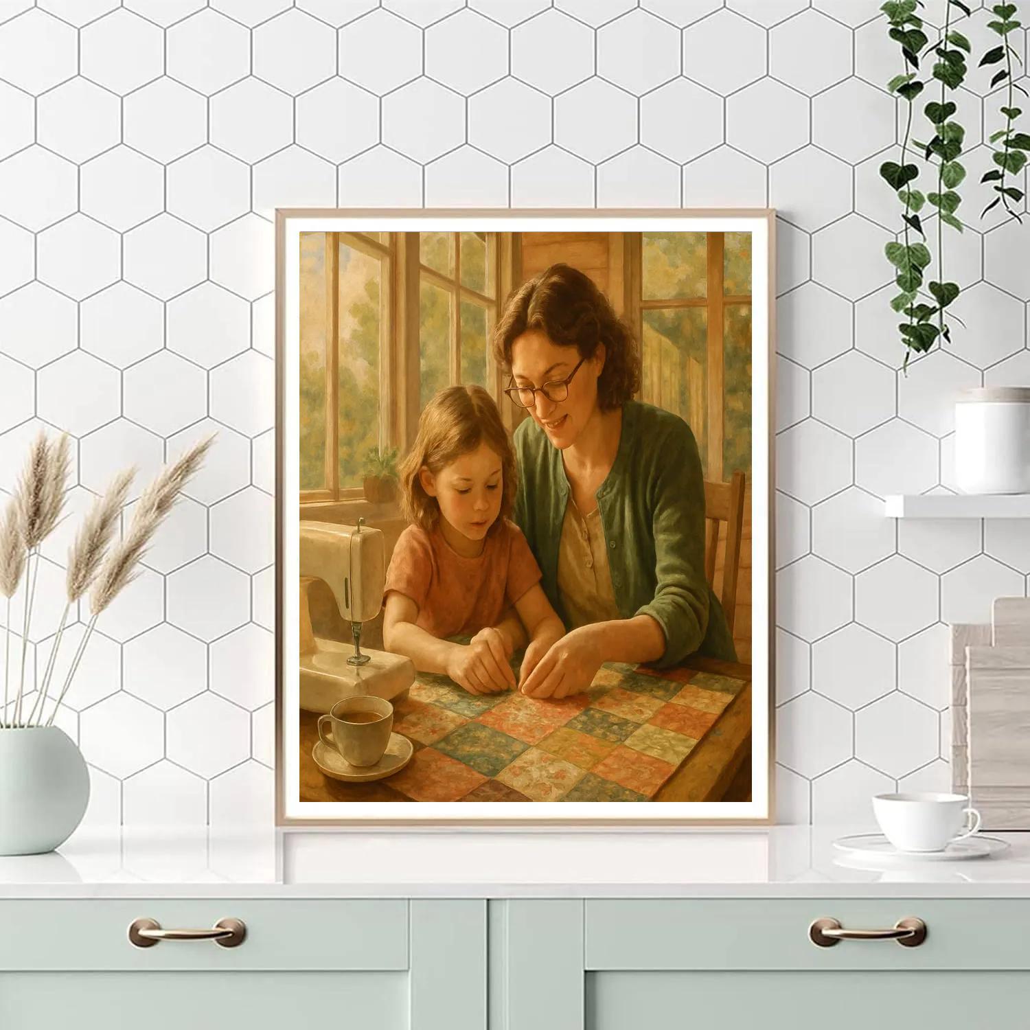 Sunroom Quilt Sewing Afternoon paint by numbers