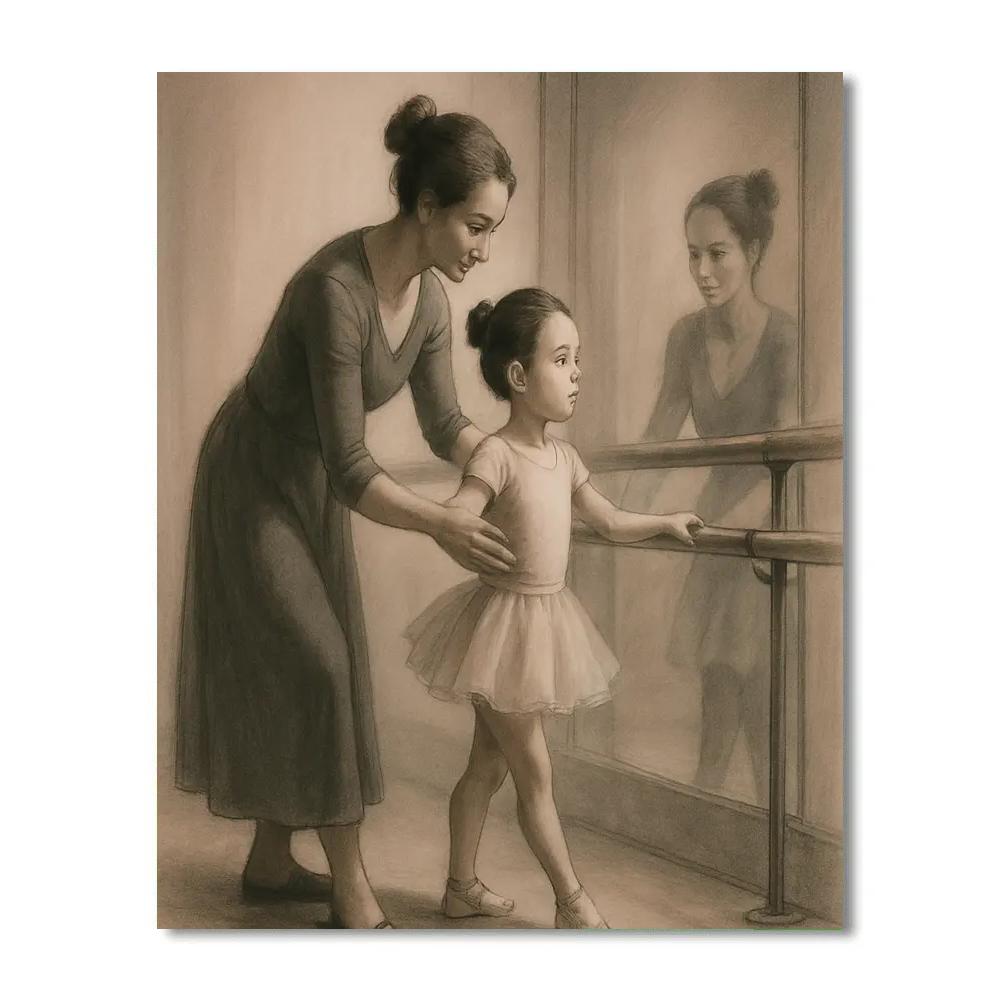 Ballet Class Mirror Support Numbered painting kits