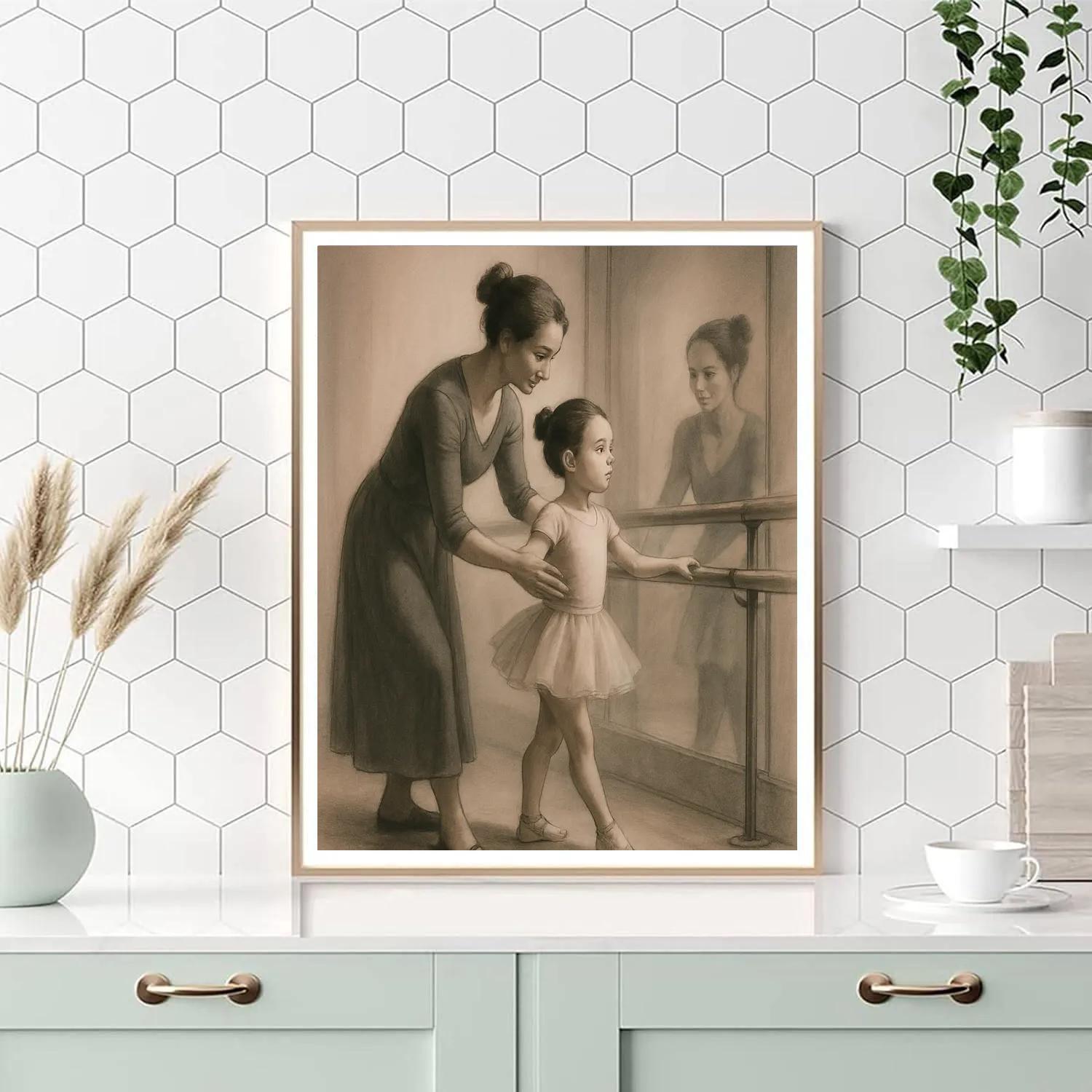 Ballet Class Mirror Support Numbered painting kits