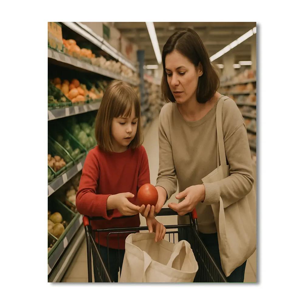 Grocery Run Teamwork Paint by numbers art