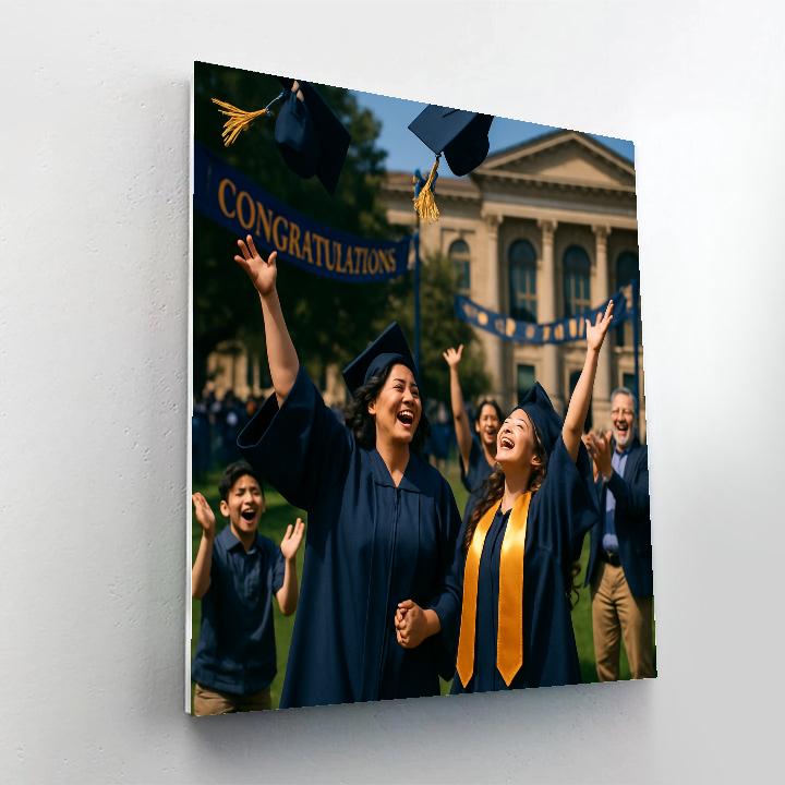 Graduation Cap Toss Shared Pride DIY paint by numbers