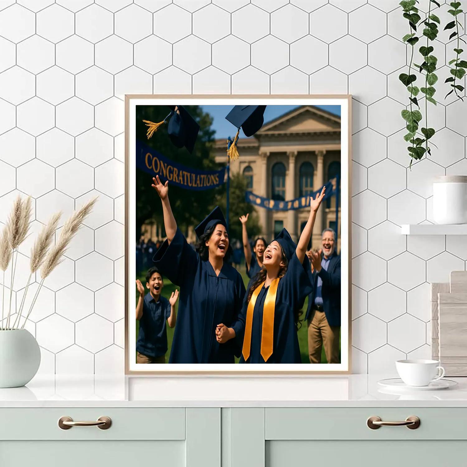 Graduation Cap Toss Shared Pride DIY paint by numbers