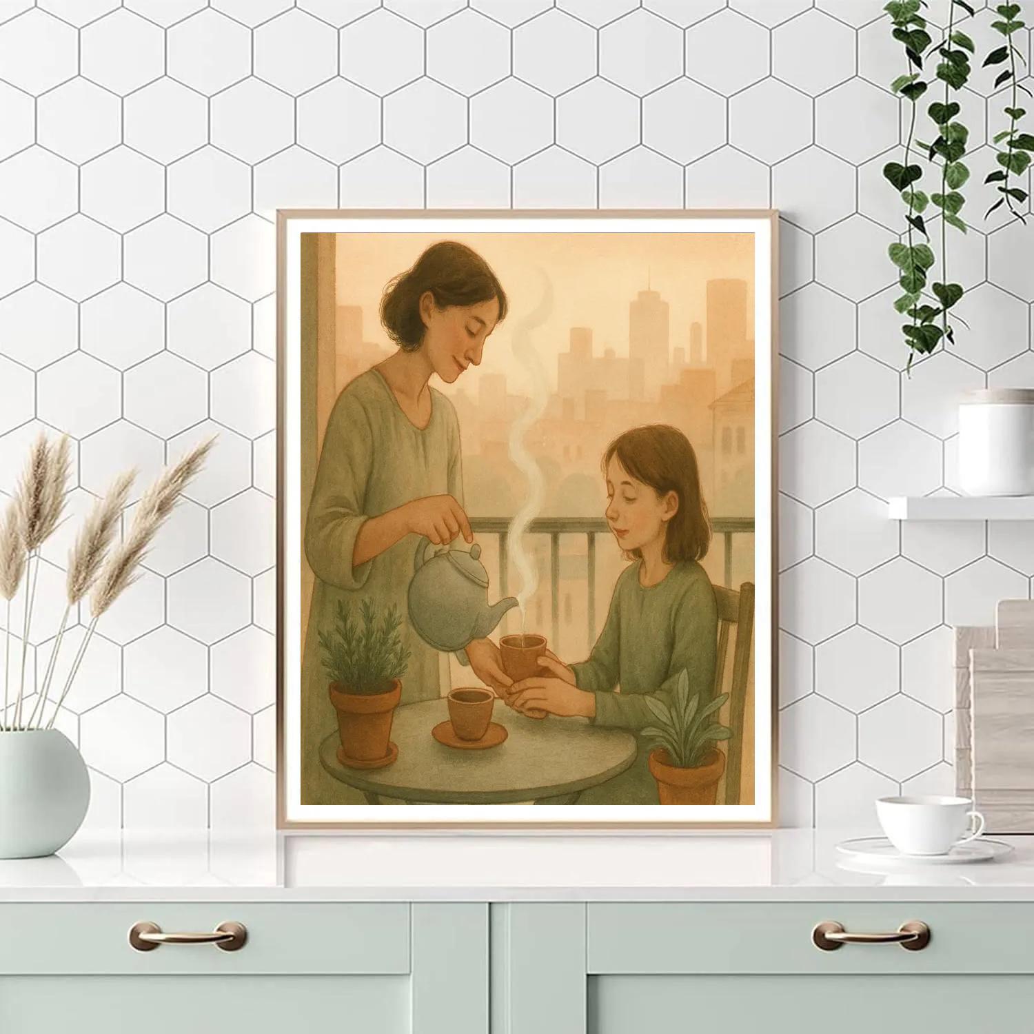 Morning Tea On The Balcony paint by number