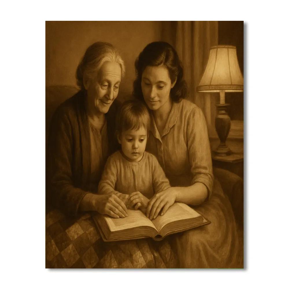 Grandmother Passing A Story Paint by numbers art
