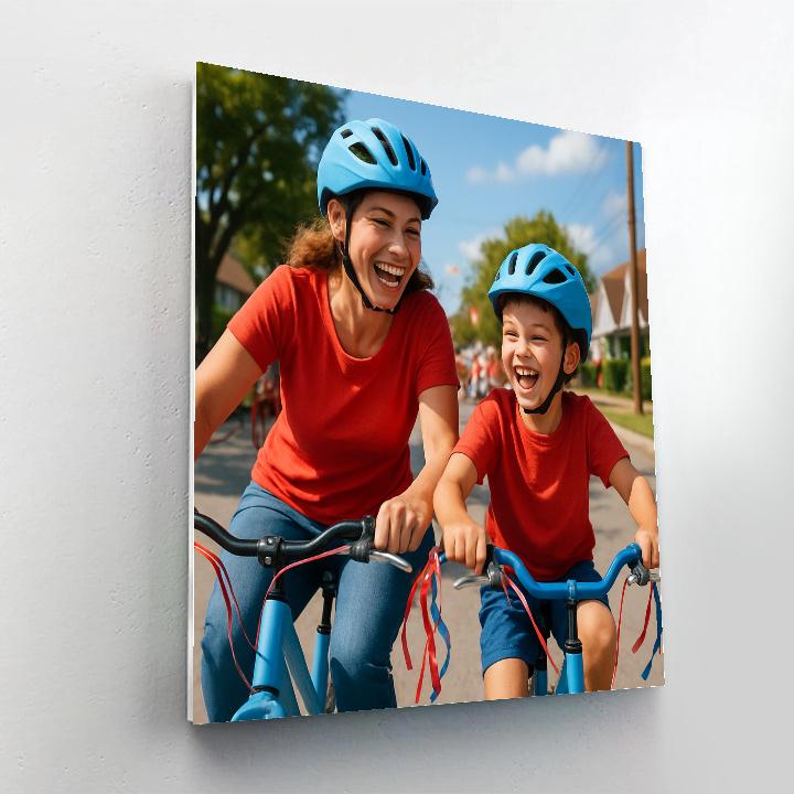 Bike Parade With Matching Helmets Number painting